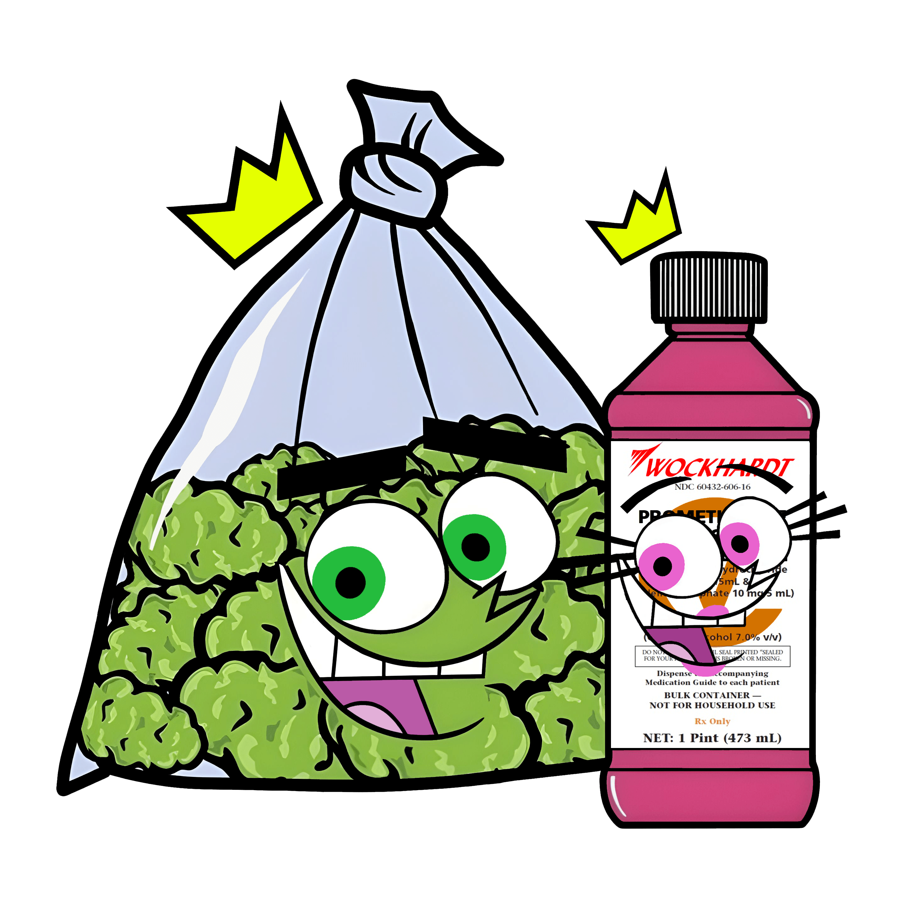 Cosmo and Wanda Promethazine Fairy Odd Parents Graphic Tee Unisex