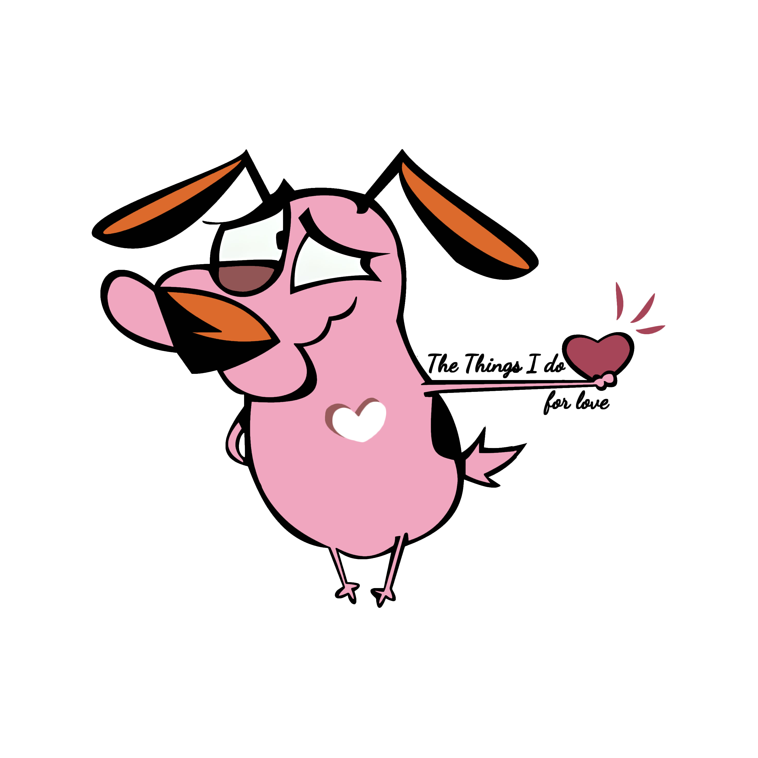 Courage The Cowardly Dog Love Hoodie Womens Hoodie
