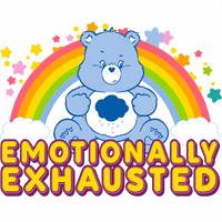 Emotionally Exhausted Care Bear Graphic Hoodie Womens Hoodie