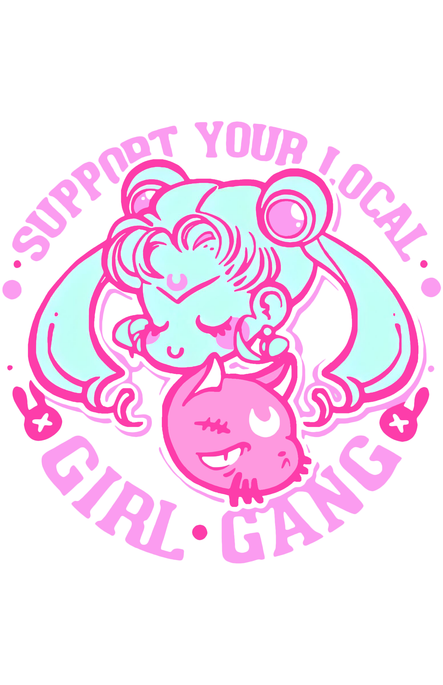 Sailor Moon "Support Your Local Girl Gang" Womens Hoodie