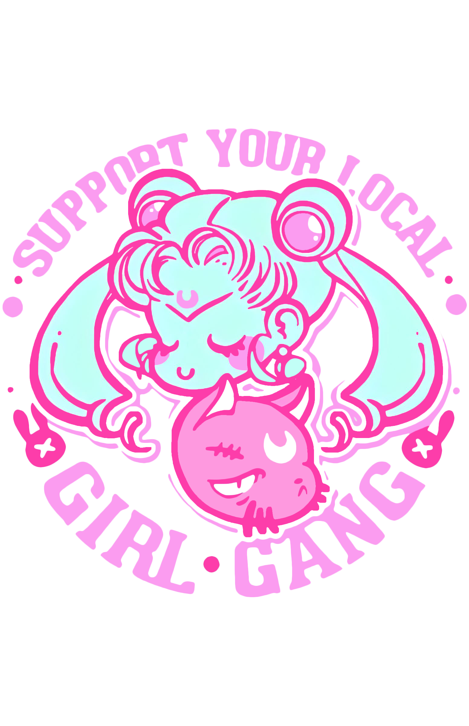 Sailor Moon "Support Your Local Girl Gang" Womens Hoodie
