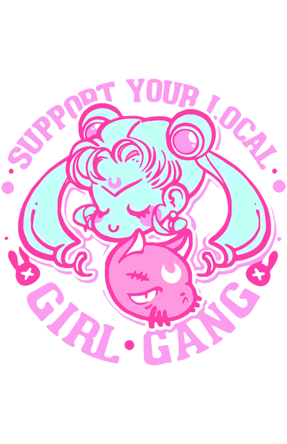 Sailor Moon "Support Your Local Girl Gang" Womens Hoodie