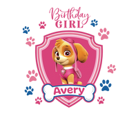 Paw Patrol Skye Toddler Personalized Name Birthday Girl Tee