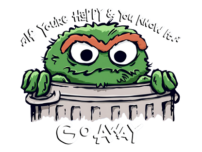 Oscar The Grouch "If You're Happy & You Know It" Sesame Street Tee