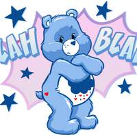 Grumpy Bear "Blah Blah" Graphic Hoodie Unisex Hooded Sweatshirt