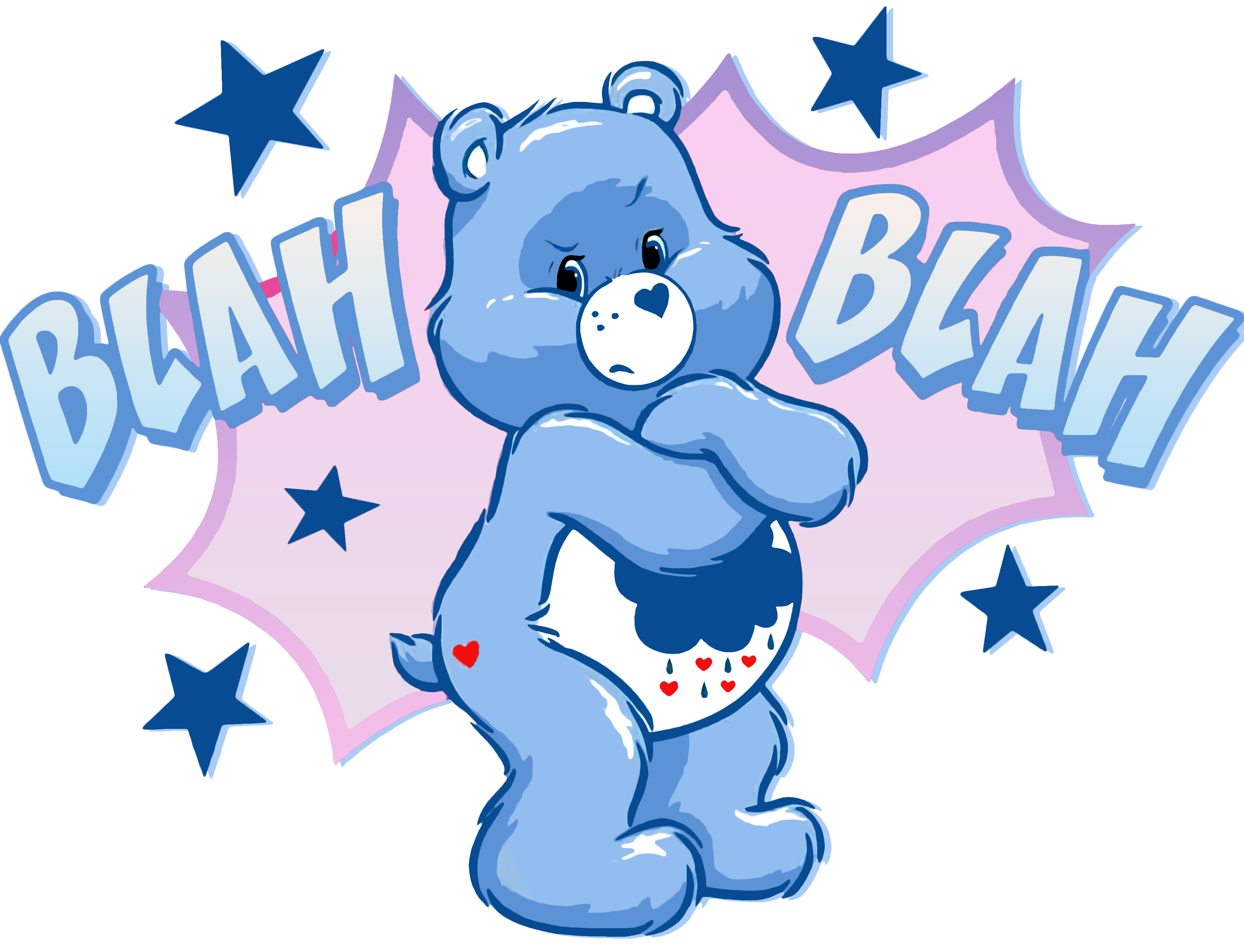 Grumpy Bear "Blah Blah" Graphic Hoodie Unisex Hooded Sweatshirt