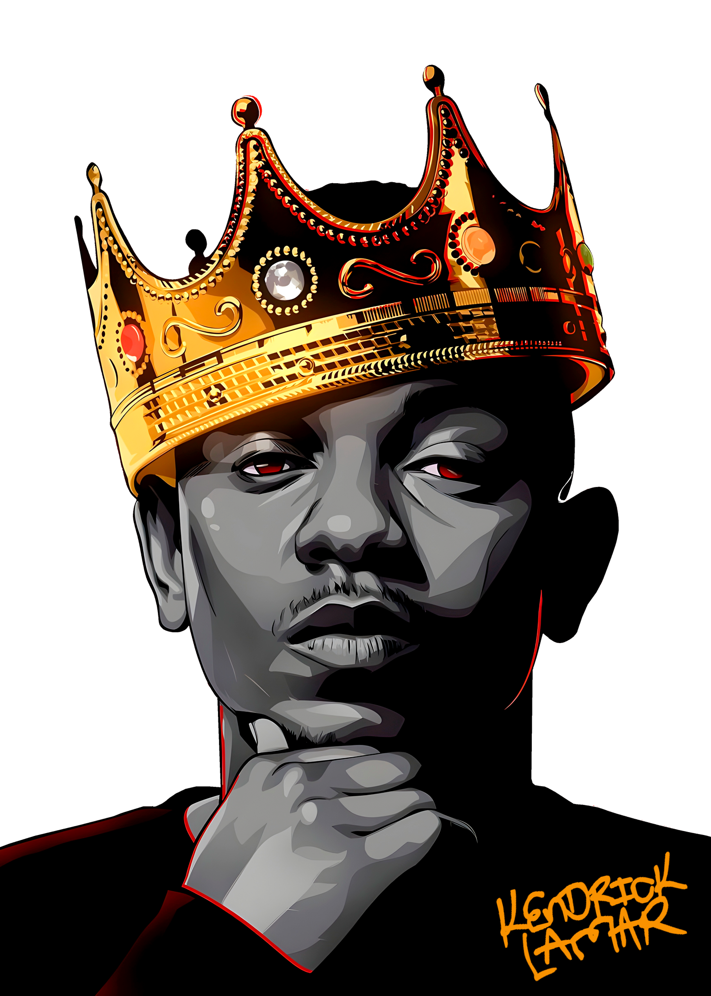 Kendrick Lamar "King"  Graphic Tee – Bold Crimson
