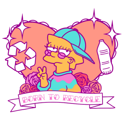 Lisa Simpson "Born To Recycle" Graphic Tee Womens Shirt