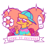 Lisa Simpson "Born To Recycle" Graphic Hoodie Womens Hoodie
