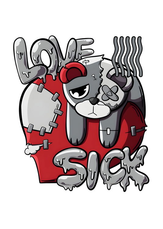 Love Sick Teddy Graphic Tee Womens Shirt