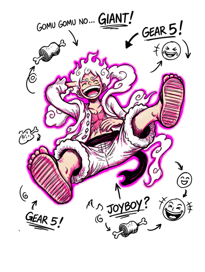 Luffy Gear 5 Art Tee - One Piece Graphic Tee