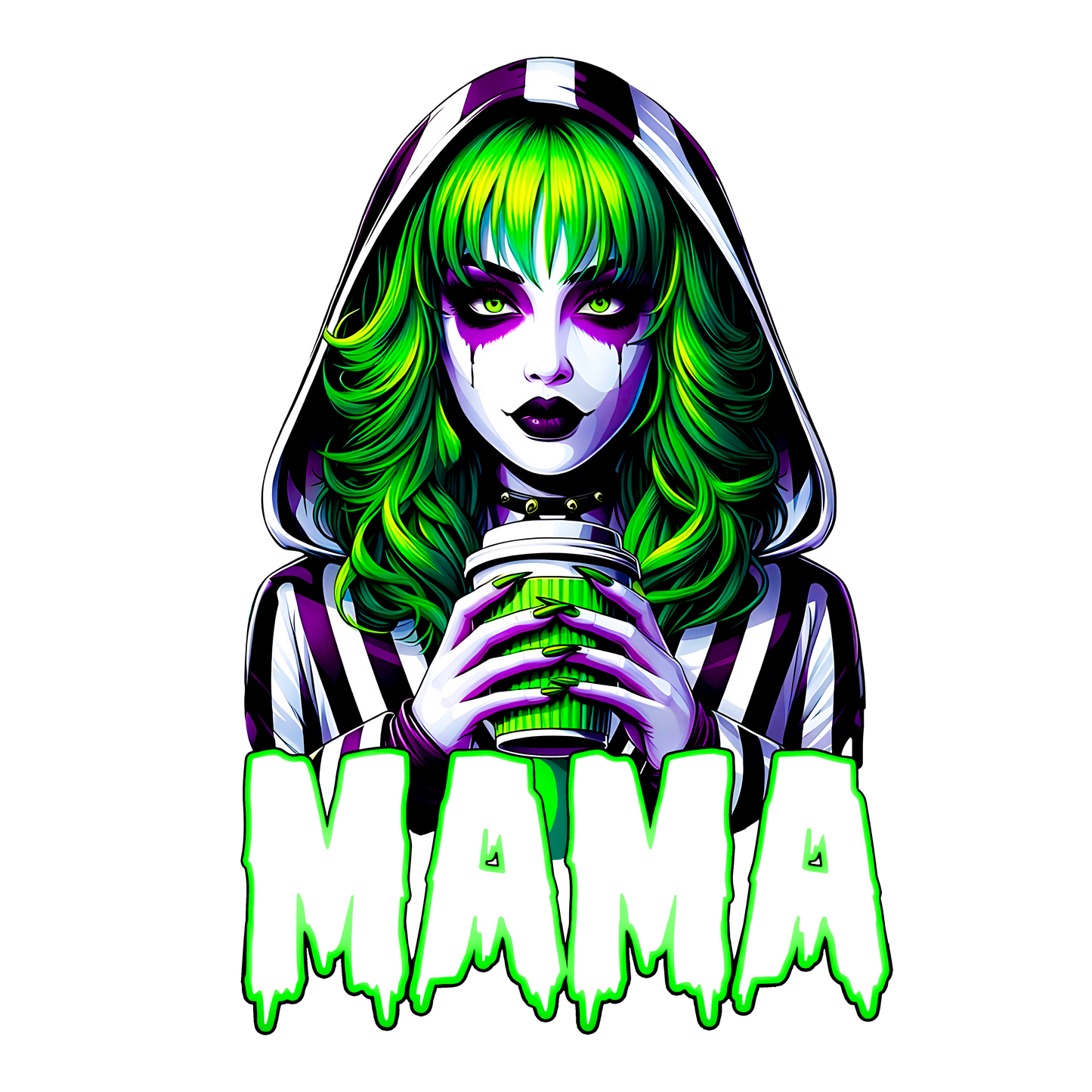 Mama Beetlejuice Womens Halloween Graphic Tee
