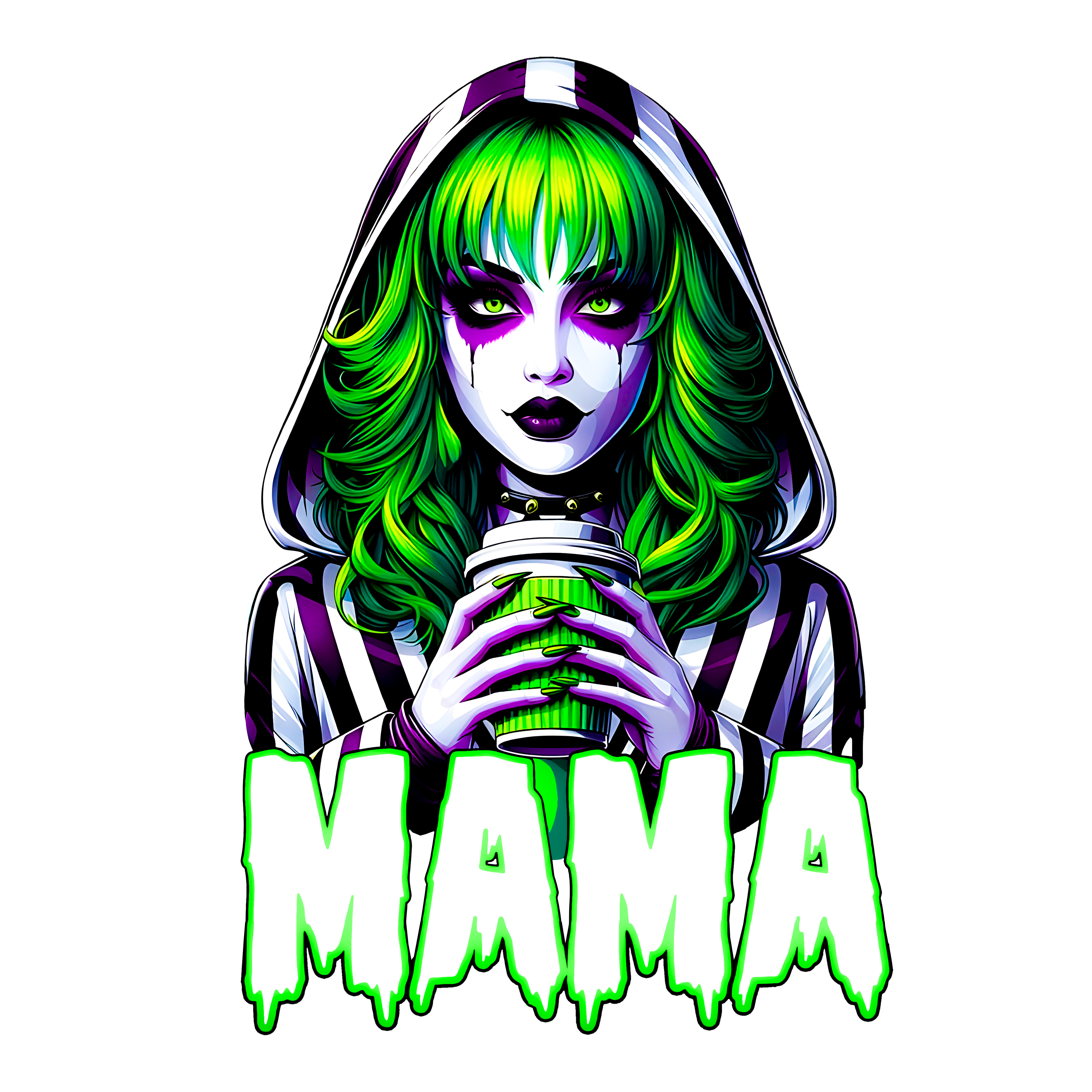 Mama Beetlejuice Womens Halloween Graphic Tee