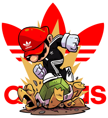 Mario Koopa Troopa Smash Adidas Parody Unisex Graphic Tee