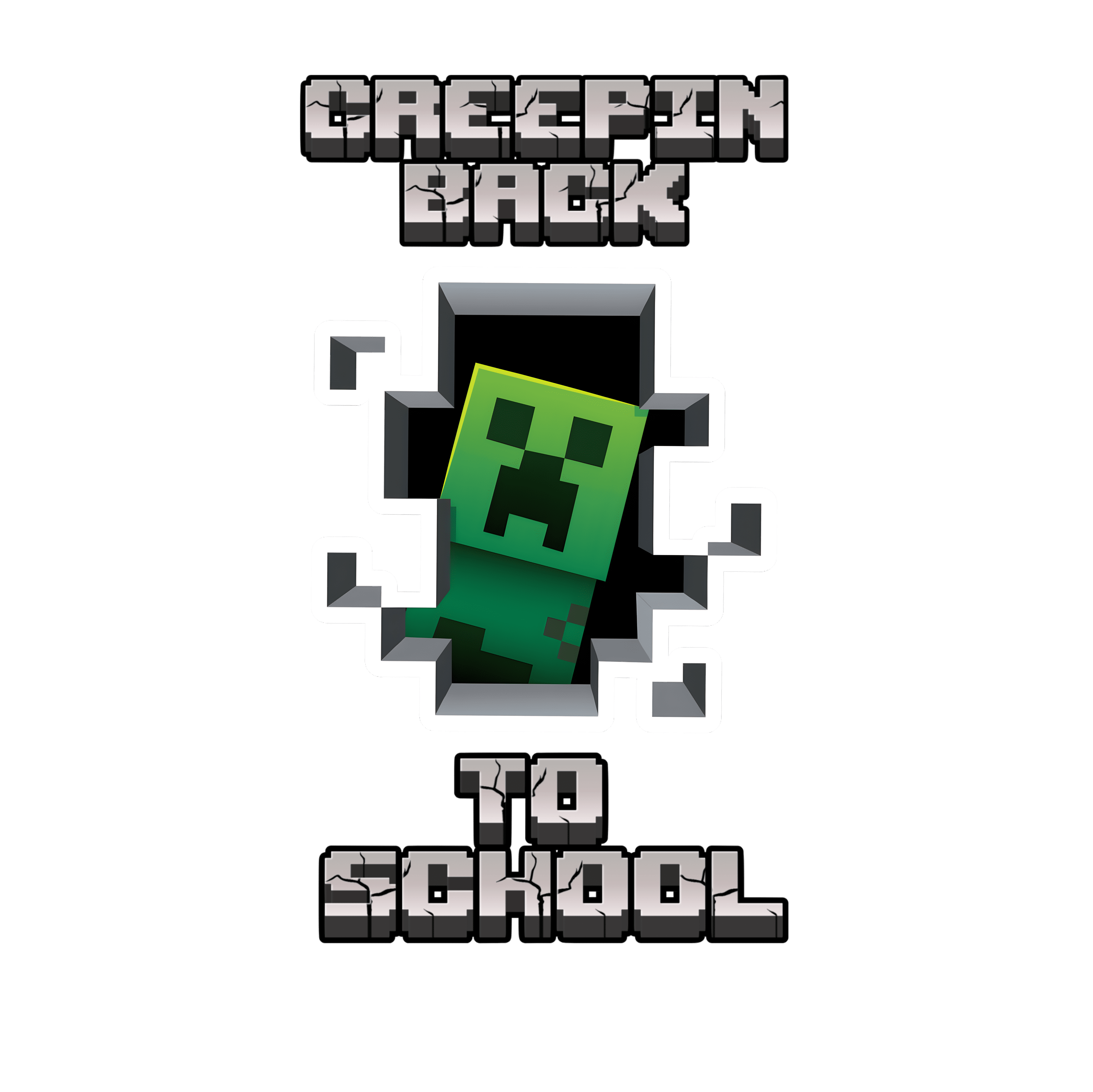 Minecraft Creepin Back To School Unisex Youth Back To School T-Shirt