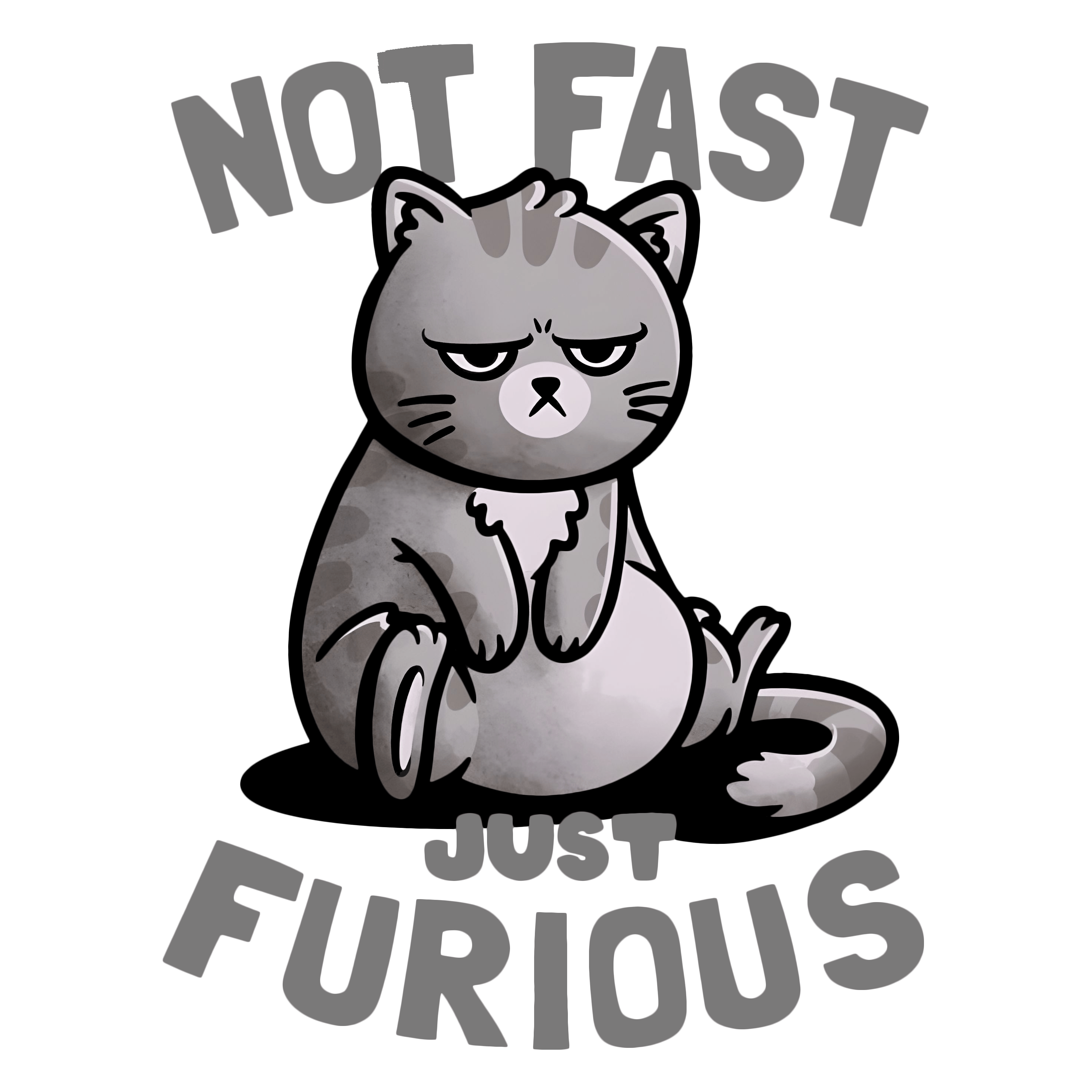 Not Fast Just Furious Feline Womens Fitted Graphic Tee