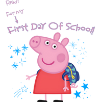 Pepe Pig Ready For My First Day Of School Youth Graphic Tee Girls Shirt
