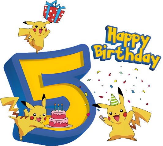 Pokemon Youth Pikachu Birthday Age Tee Unisex Shirt
