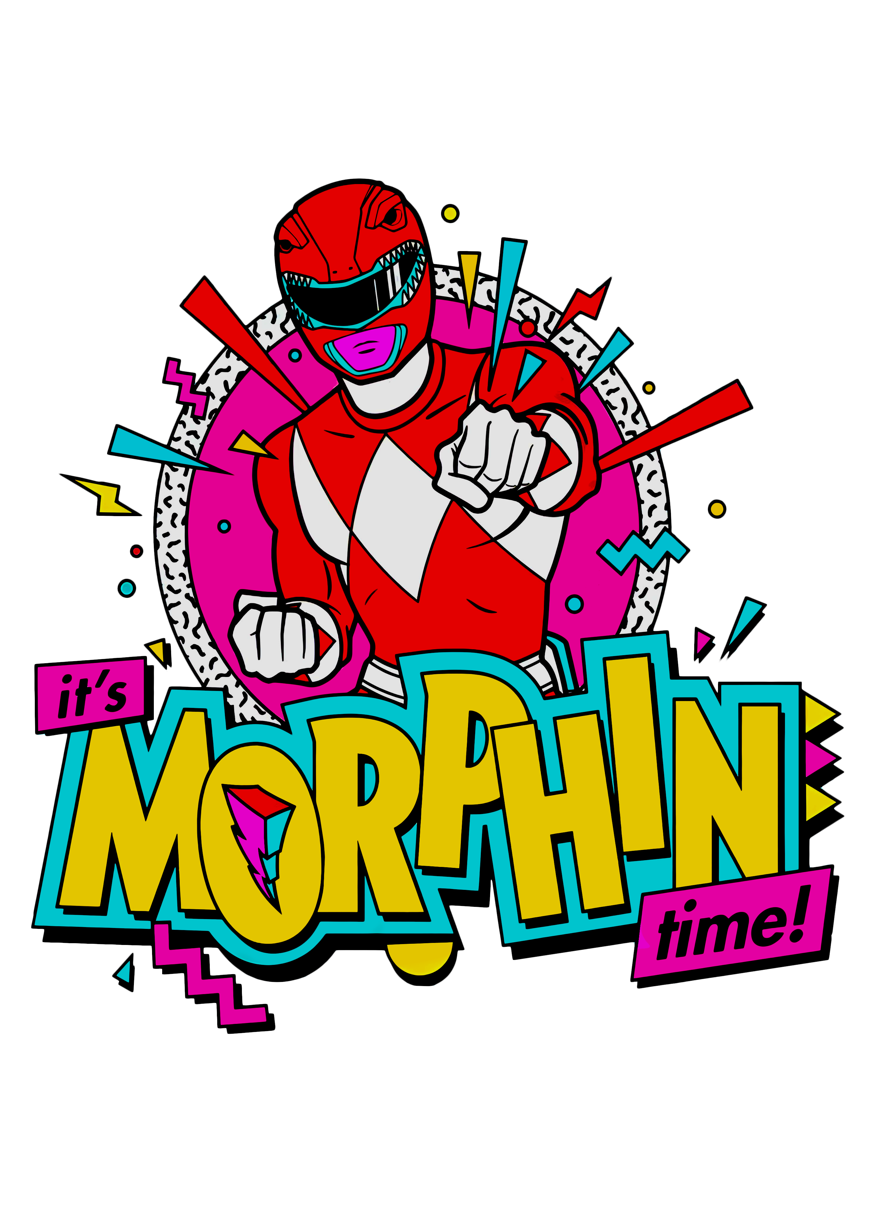 Power Rangers "Its Morphin Time"  Graphic Tee Unisex Shirt