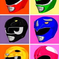 Mighty Morphin Power Rangers Helmet Graphic Tee