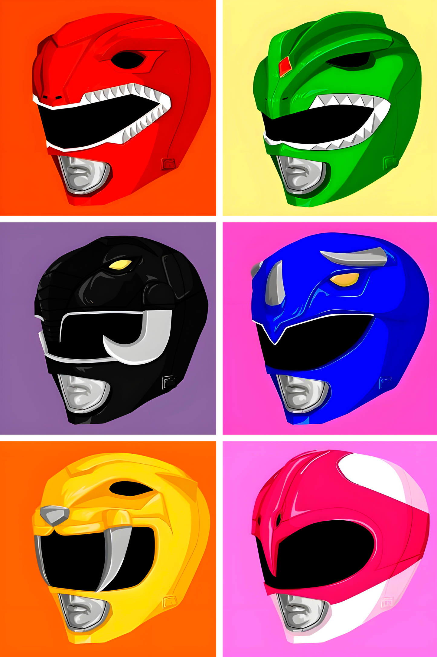 Mighty Morphin Power Rangers Helmet Graphic Tee