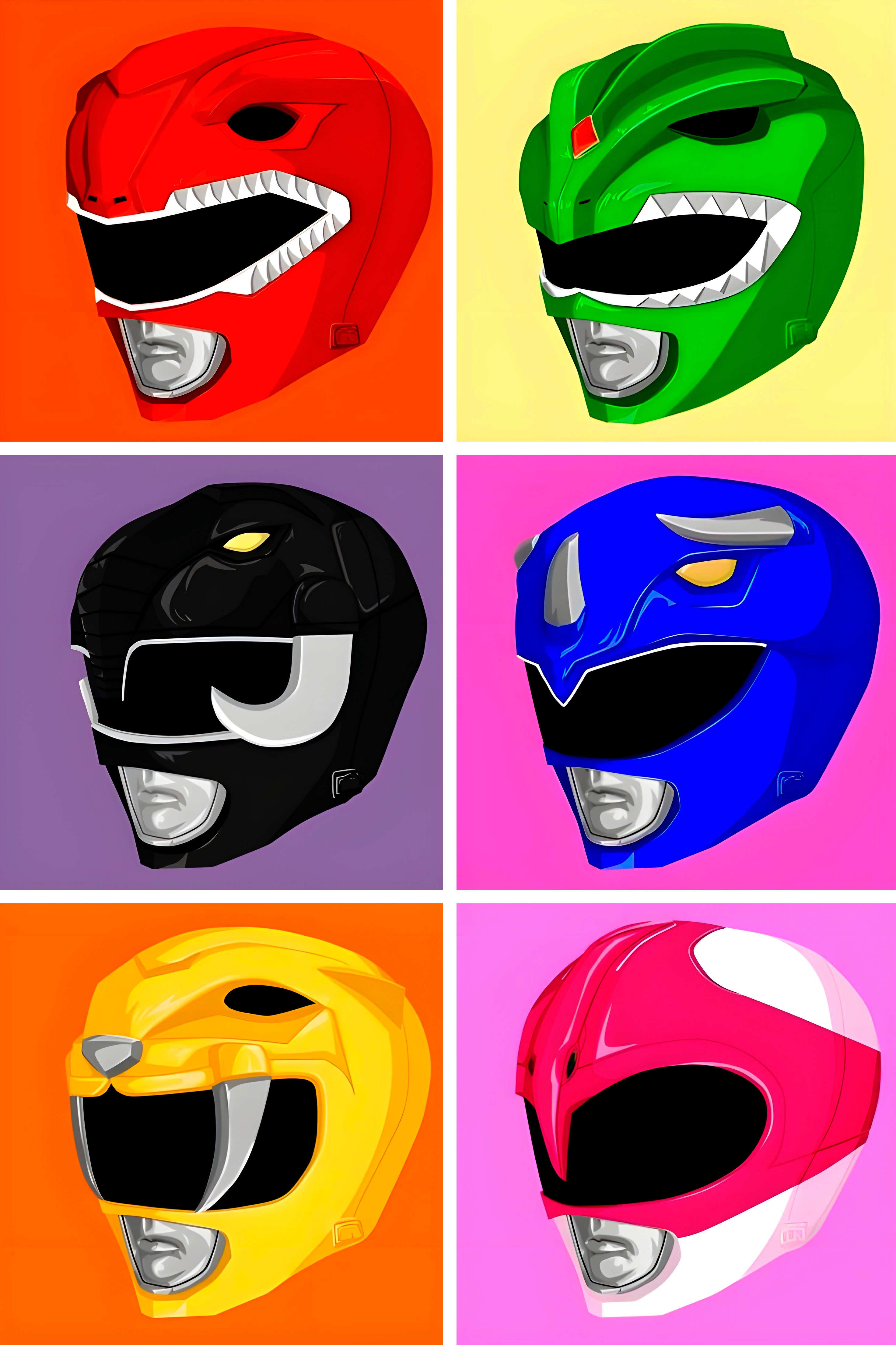 Mighty Morphin Power Rangers Helmet Graphic Tee