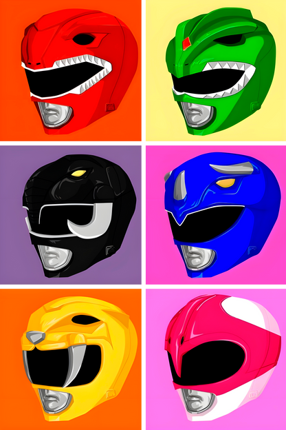 Mighty Morphin Power Rangers Helmet Graphic Tee