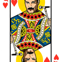 Killer Queen of Hearts Freddie Mercury Graphic Tee Unisex