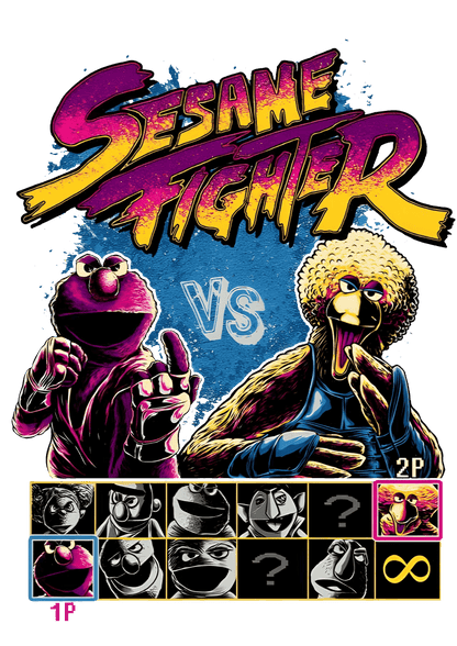 Sesame Fighter – Character Select Tee Unisex Graphic T Shirt