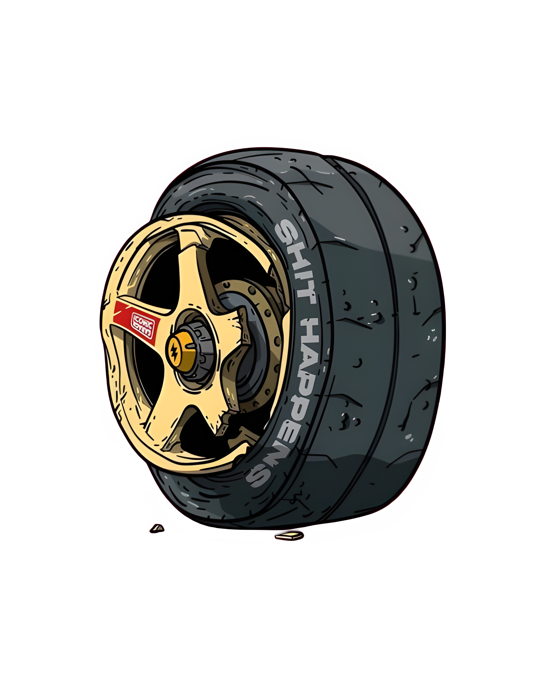 Shit Happens: Wrecked Rim JDM Graphic Tee