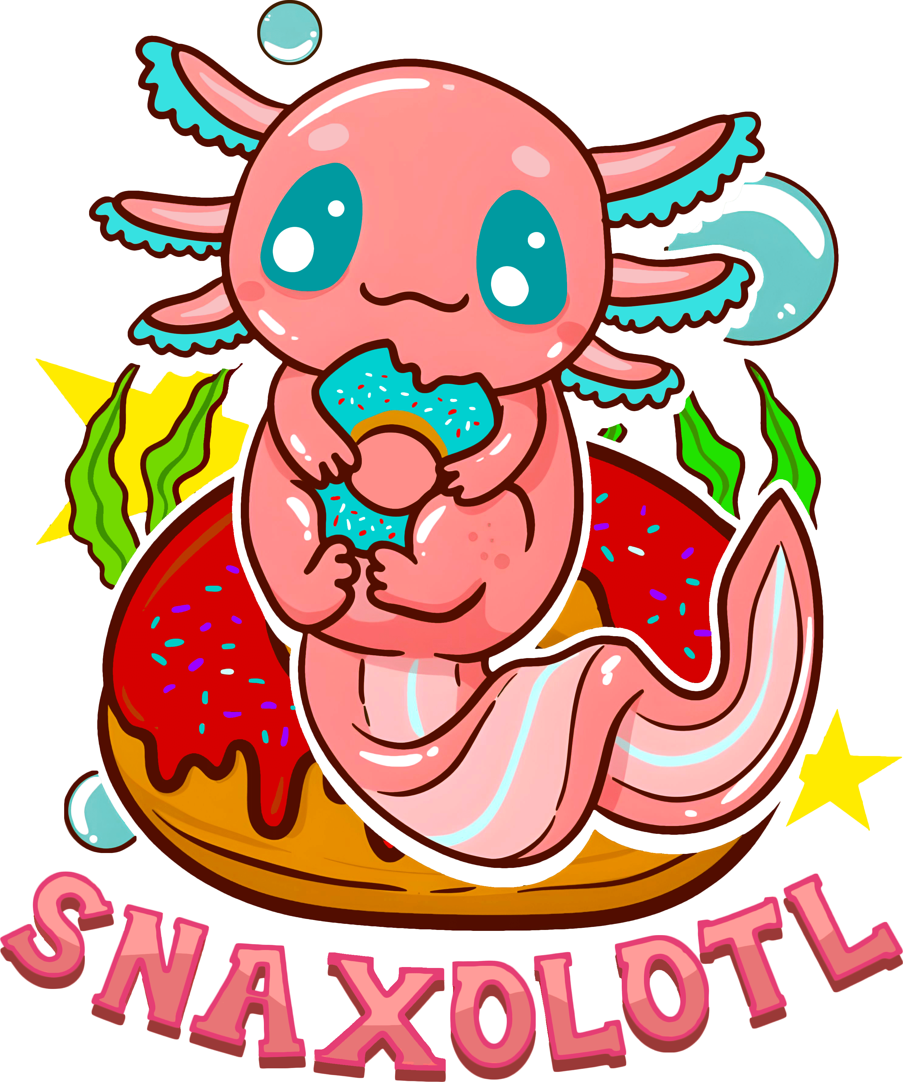 Snaxolotl - Axolotl Humor Graphic Tee Womens T Shirt
