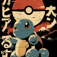 Squirtle Pokemon Rising Sun Graphic Tee Unisex