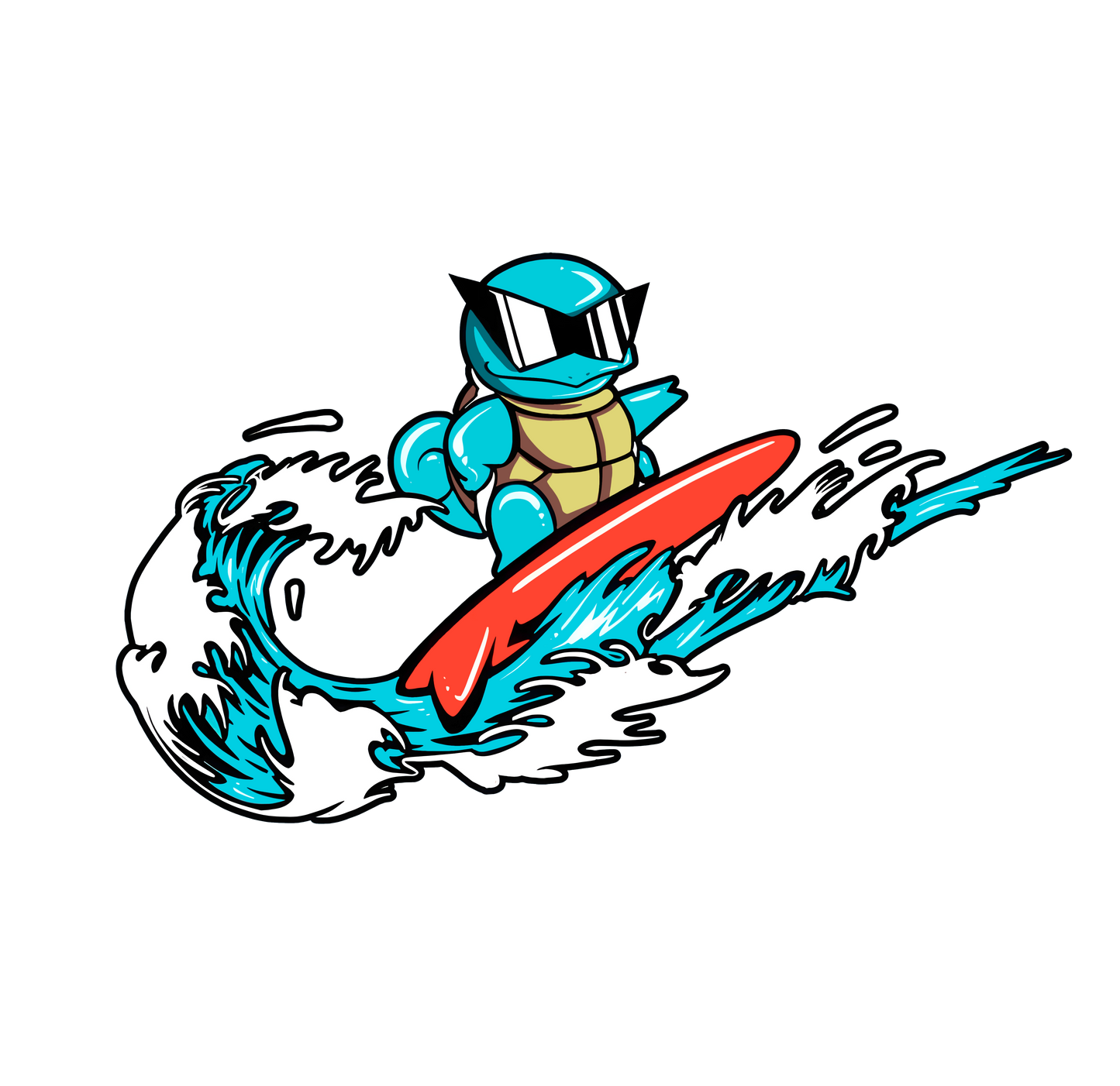 Squirtle Squad Surfer | Pokémon Nike Spoof Tee
