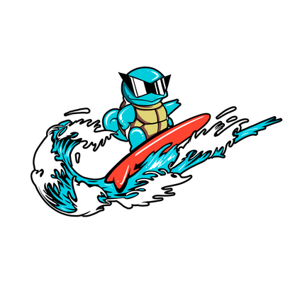 Squirtle Squad Surfer | Pokémon Nike Spoof Tee