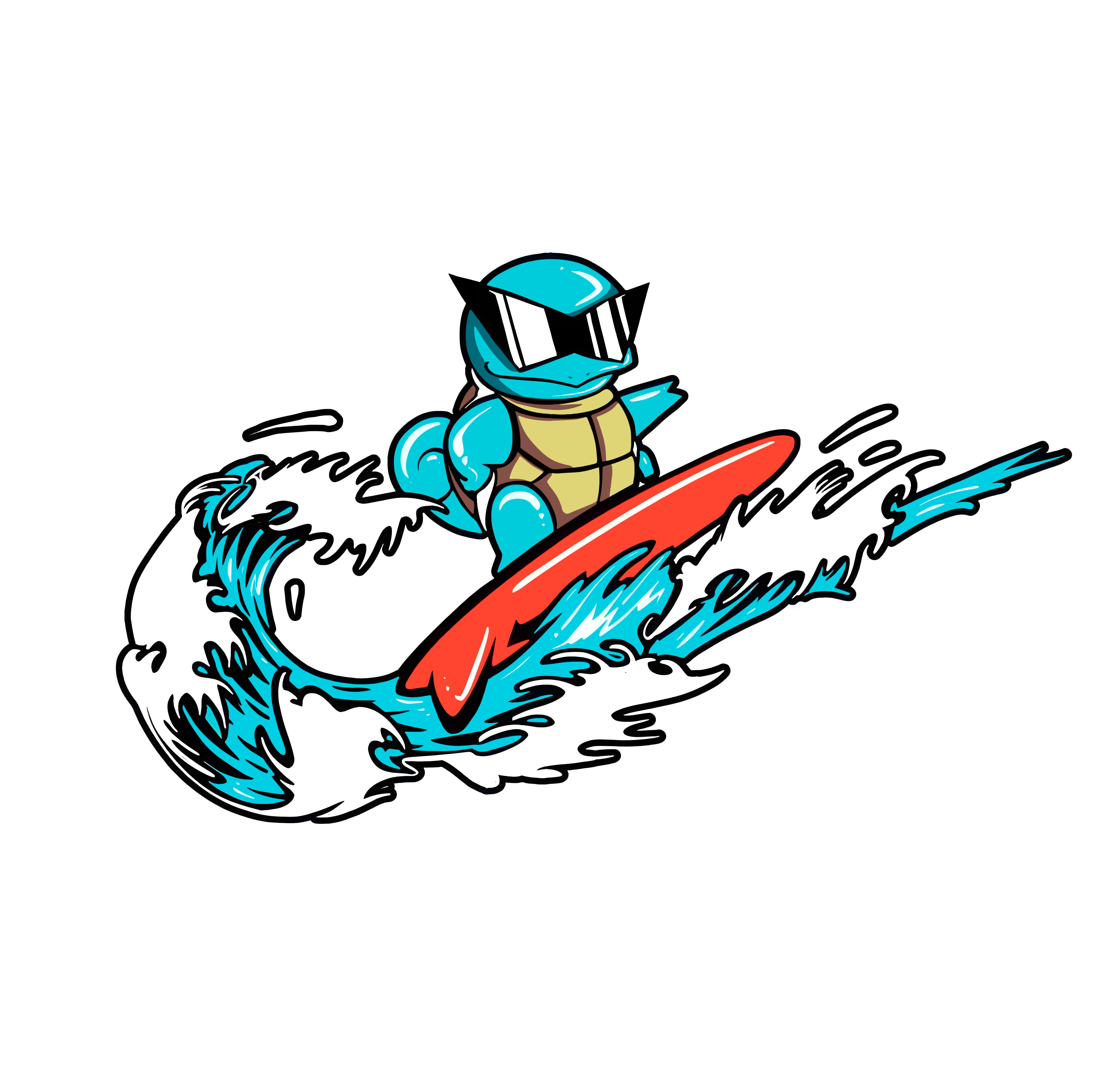 Squirtle Squad Surfer | Pokémon Nike Spoof Tee