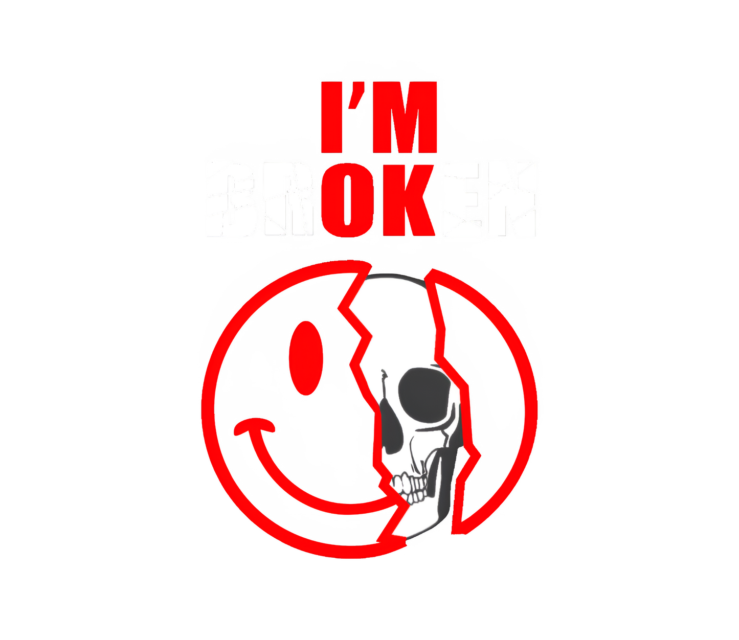 I'm Broken (I'm Okay) Skull Graphic Tee