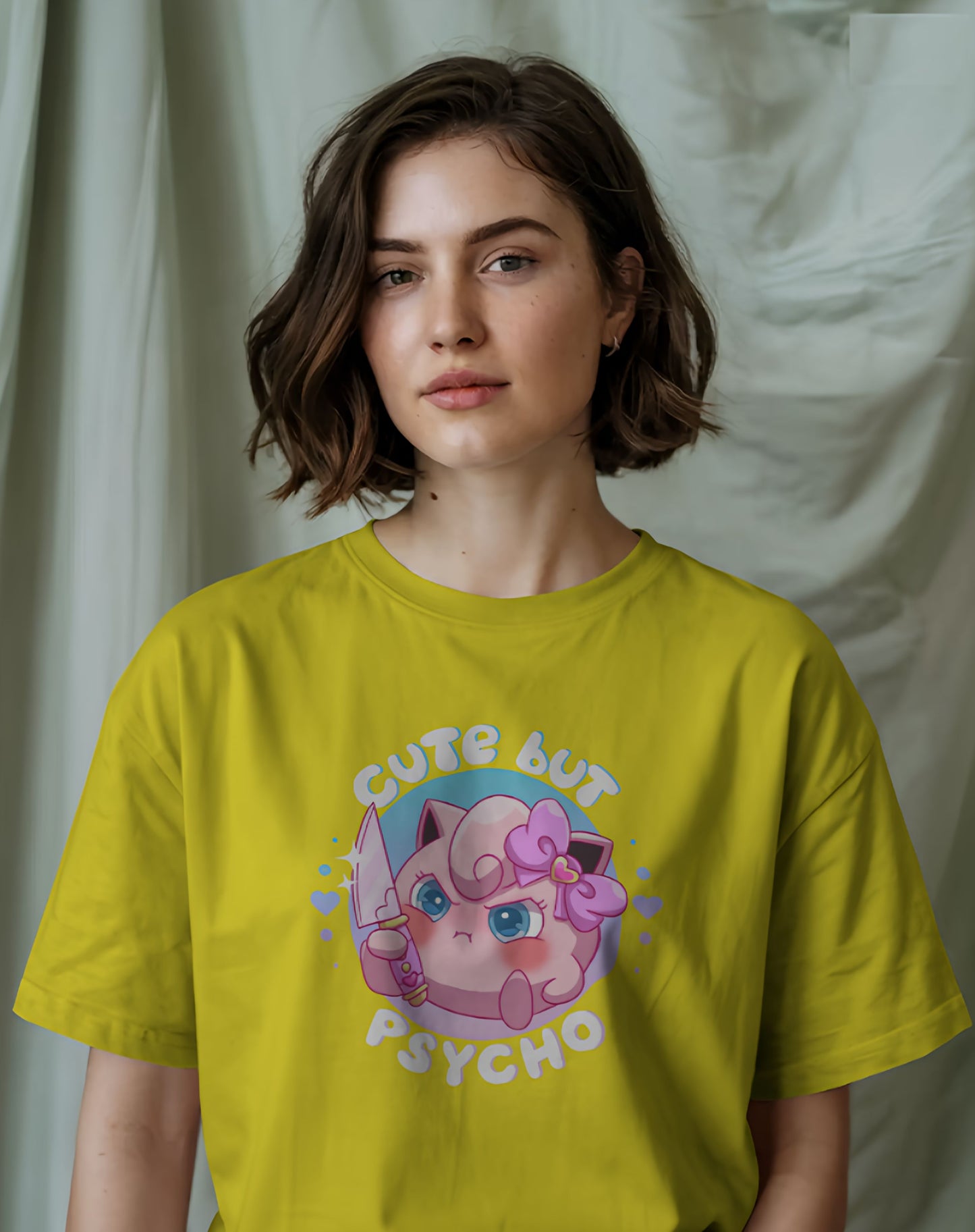 Jigglypuff Cute But Psycho Graphic Tee Womens Shirt