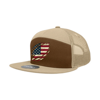 American Flag Desert Sand 7 Panel Snapback