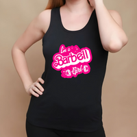 "Im a Barbell Girl" Barbie Parody Racer Back Womens Tank Top