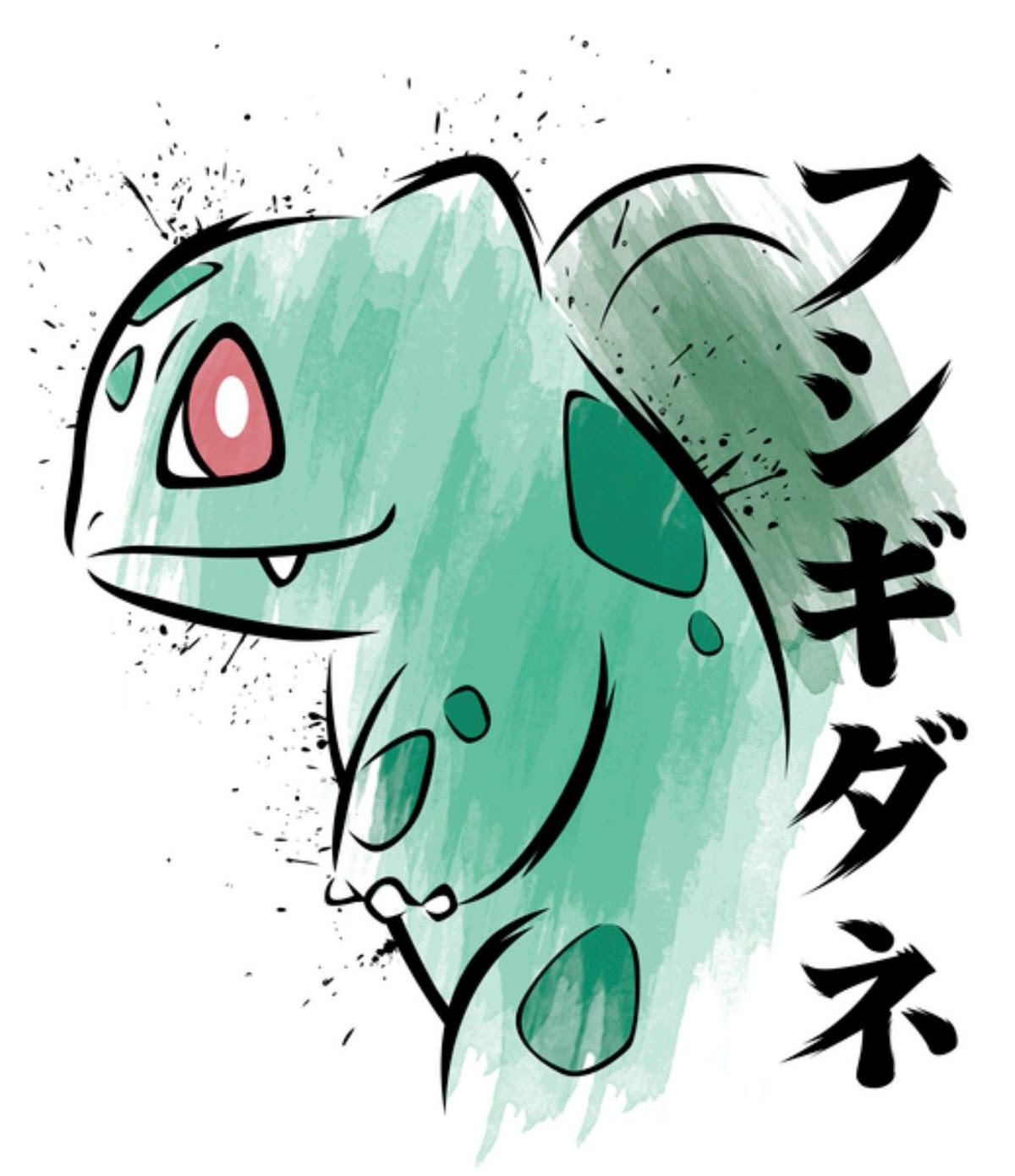 Bulbasaur Ink Splash Graphic Tee - Pokemon Gen 1 Starter
