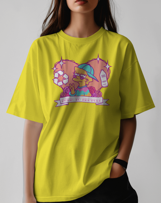 Lisa Simpson "Born To Recycle" Graphic Tee Womens Shirt