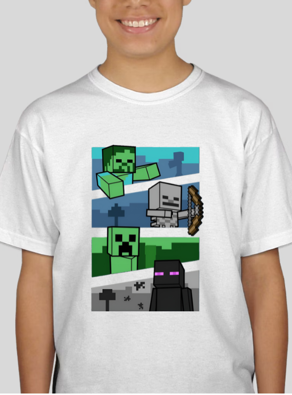 Minecraft Creeper & Enderman Graphic Tee Boys Youth Shirt