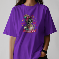 Peace Love and Snacks! Skelton Graphic Tee Womens T Shirt