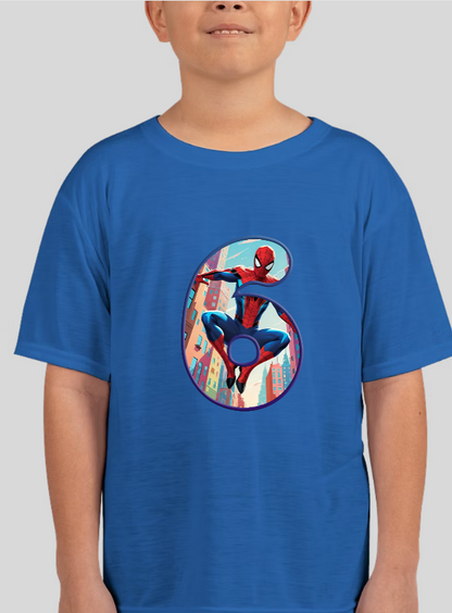 Spiderman Youth Personalized Age Birthday Tee Unisex Shirt