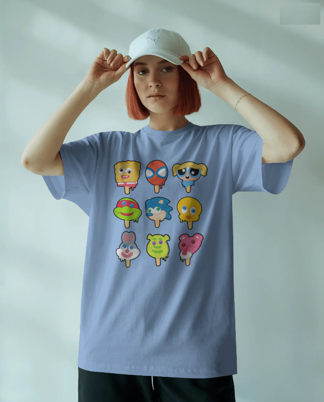 Melting Cartoon Ice Creams Graphic Tee Unisex Shirt