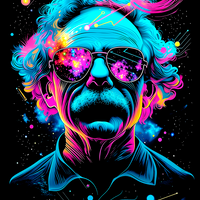 Albert Einstein Neon Scientist Graphic Tee Unisex Shirt