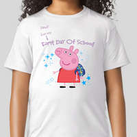 Pepe Pig Ready For My First Day Of School Youth Graphic Tee Girls Shirt