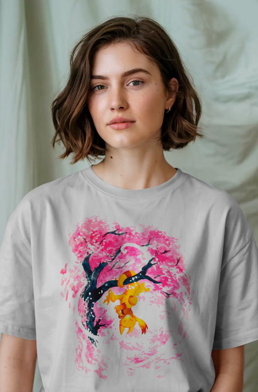 Abra Water Color Cherry Blossom Pokemon Graphic Tee