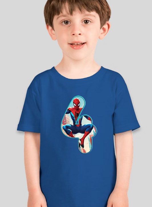Spiderman Toddler Personalized Age Birthday Tee Unisex Shirt