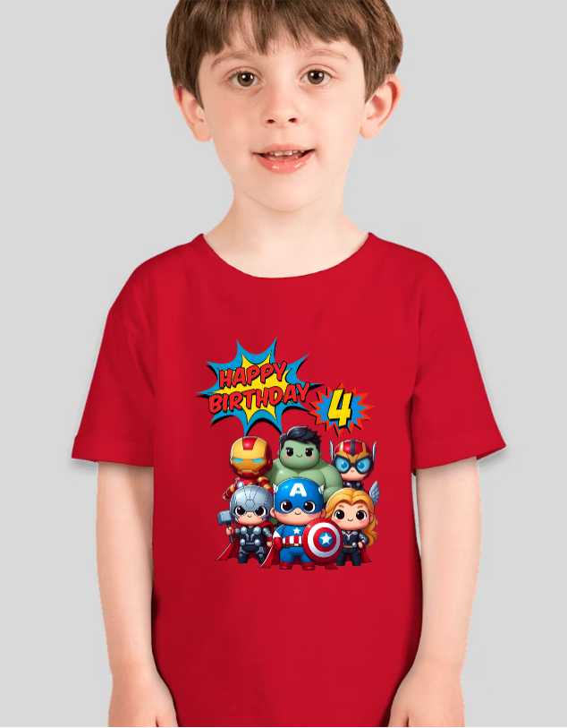 Toddler Avengers Personalized Age Birthday Shirt Unisex Tee